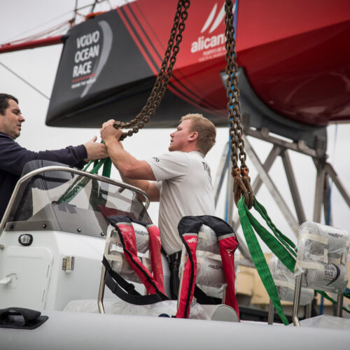 Volvo PentaVolvo Penta's Johannes Carlsson oversees the installation of the Penta engines into the fleet of RIBs at The Boatyard in Lisbon,Portugal 